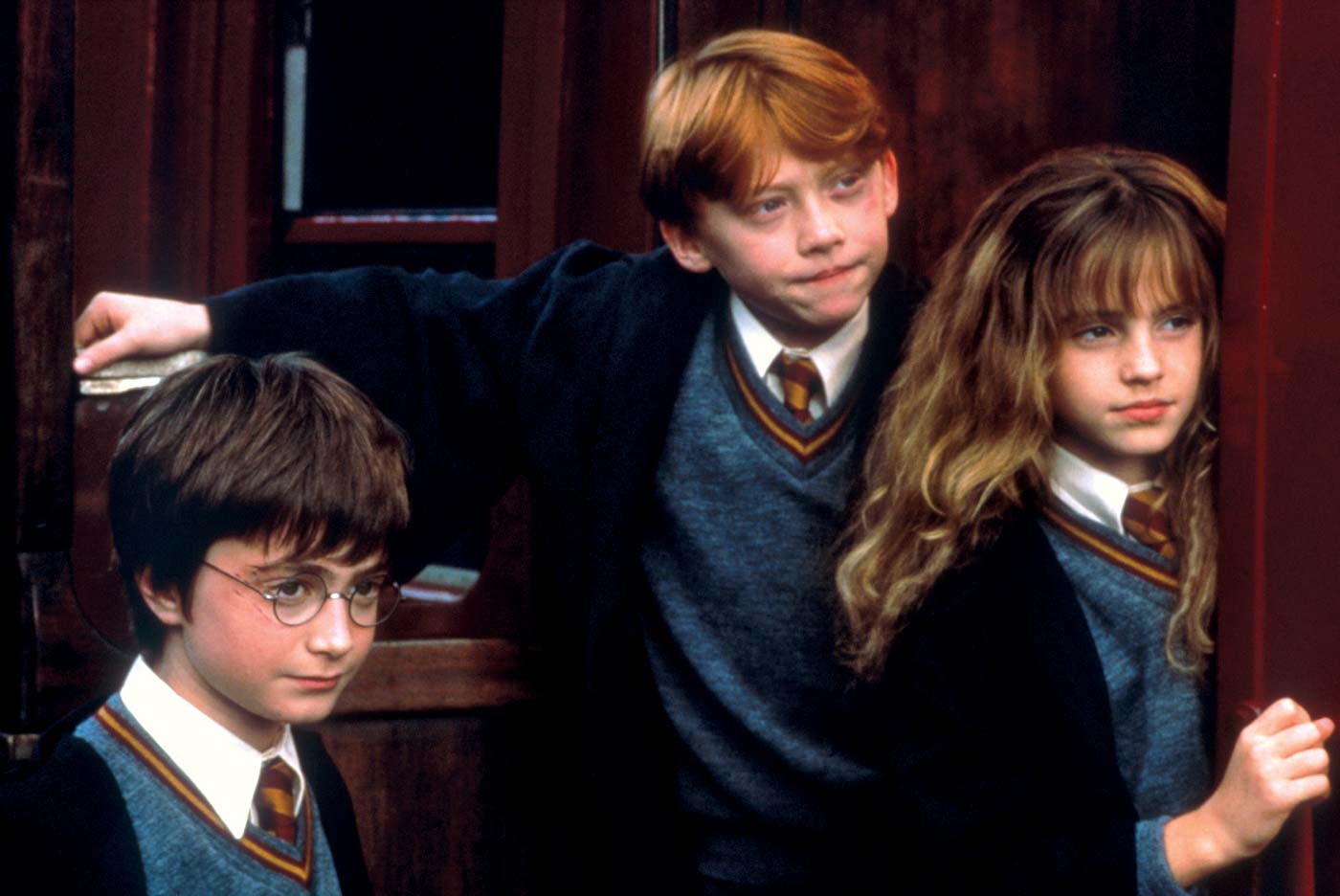 Harry, Ron, and Hermione in Harry Potter via Agents of Fandom
