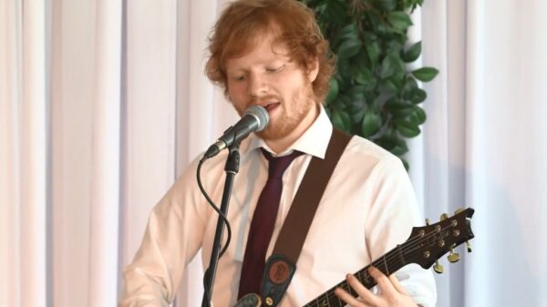 Ed Sheeran sings to newlywed couple